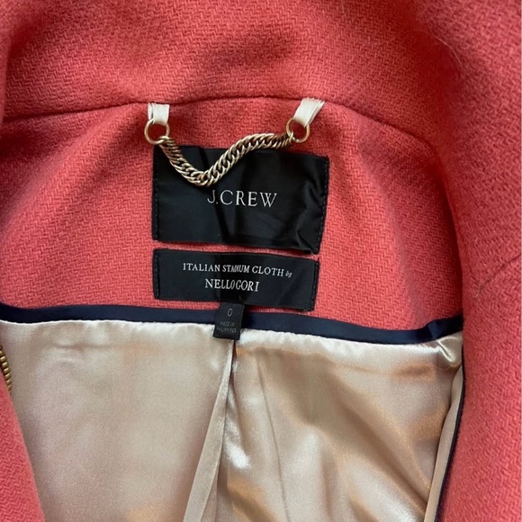J. Crew Coral Double-Breasted Coat Wool - Picture 3 of 4